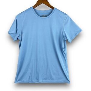 Patagonia Womens Shirt Large Blue Daily Capilene Base Layer Short Sleeve